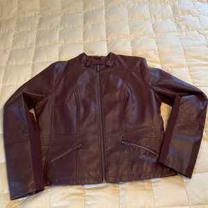 New York & Company NY&C plum pleather jacket. Women’s size Large. Barely Worn